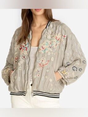 Johnny Was lightweight Reversible Embroidered bomber jacket